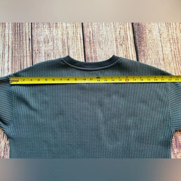 Women’s L.L. Bean teal pull over waffle weave long sleeve shirt top. Size medium - Picture 15 of 15